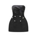 Mealla black crystal-button flared mini dress (Final Sale-US Only)