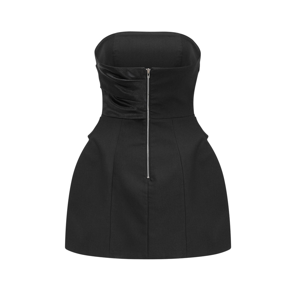 Mealla black crystal-button flared mini dress (Final Sale-US Only)