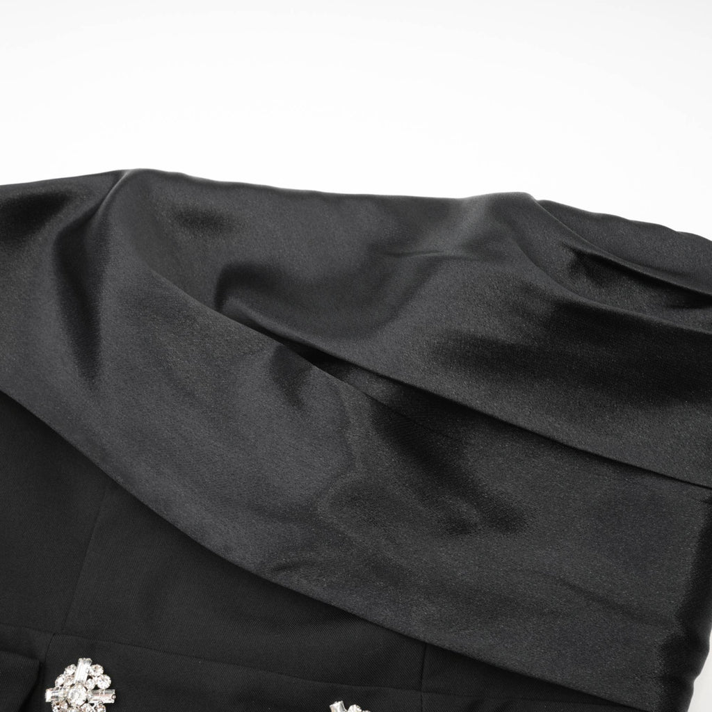 Mealla black crystal-button flared mini dress (Final Sale-US Only)