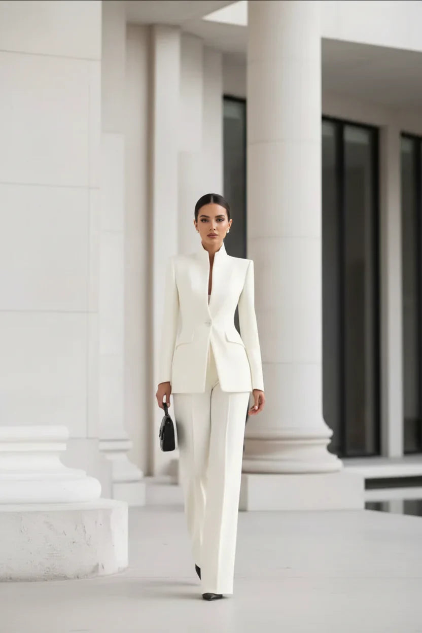 GIA | Conjunto de blazer entallado y pantalón palazzo - Angela Puerto