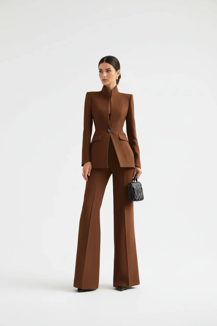 GIA | Conjunto de blazer entallado y pantalón palazzo - Angela Puerto