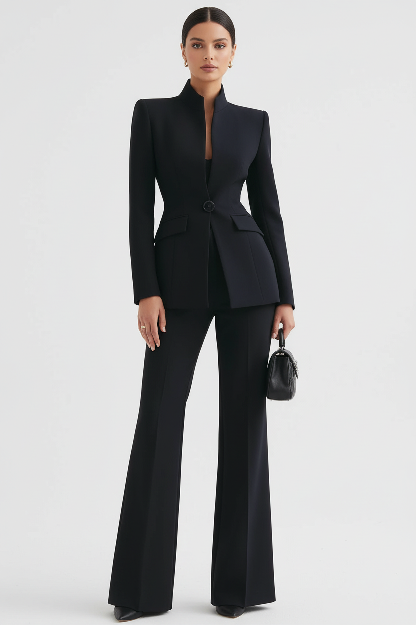 GIA | Conjunto de blazer entallado y pantalón palazzo - Angela Puerto